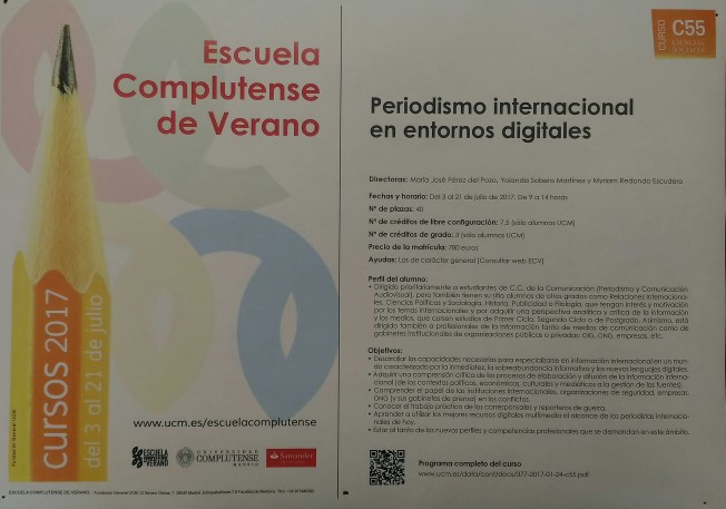 Escuela Complutense de Verano - Periodismo internacional en entornos digitales